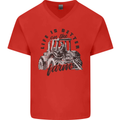 Tractor Life Is Better Farm Funny Farming Mens V-Neck Cotton T-Shirt Red