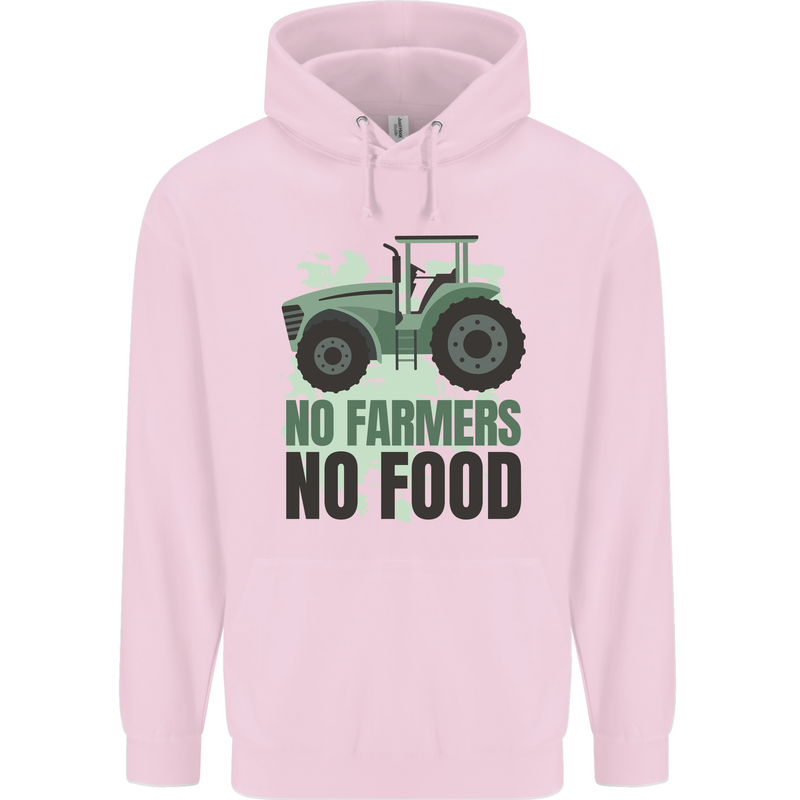 Tractor No Farmers No Food Farming Childrens Kids Hoodie Light Pink