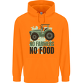 Tractor No Farmers No Food Farming Childrens Kids Hoodie Orange