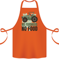 Tractor No Farmers No Food Farming Cotton Apron 100% Organic Orange