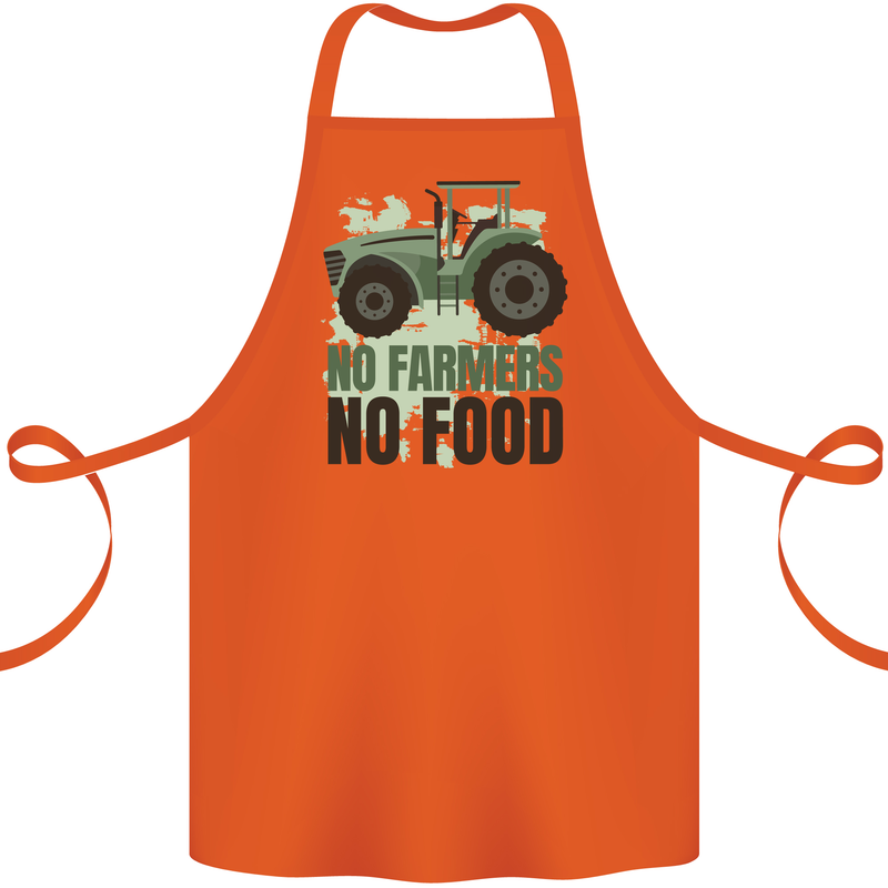 Tractor No Farmers No Food Farming Cotton Apron 100% Organic Orange