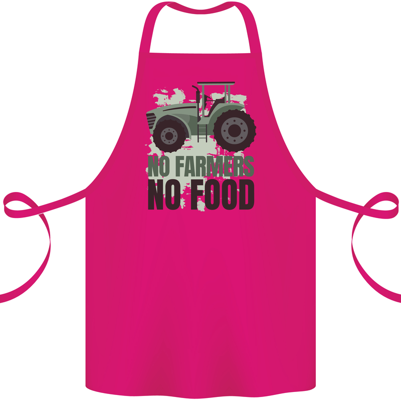 Tractor No Farmers No Food Farming Cotton Apron 100% Organic Pink