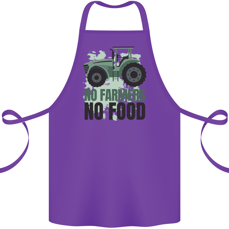 Tractor No Farmers No Food Farming Cotton Apron 100% Organic Purple