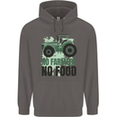 Tractor No Farmers No Food Farming Mens 80% Cotton Hoodie Charcoal
