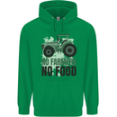 Tractor No Farmers No Food Farming Mens 80% Cotton Hoodie Irish Green