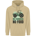 Tractor No Farmers No Food Farming Mens 80% Cotton Hoodie Sand