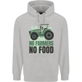 Tractor No Farmers No Food Farming Mens 80% Cotton Hoodie Sports Grey