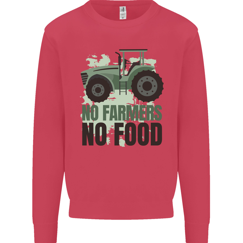 Tractor No Farmers No Food Farming Mens Sweatshirt Jumper Heliconia