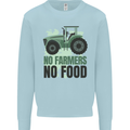 Tractor No Farmers No Food Farming Mens Sweatshirt Jumper Light Blue