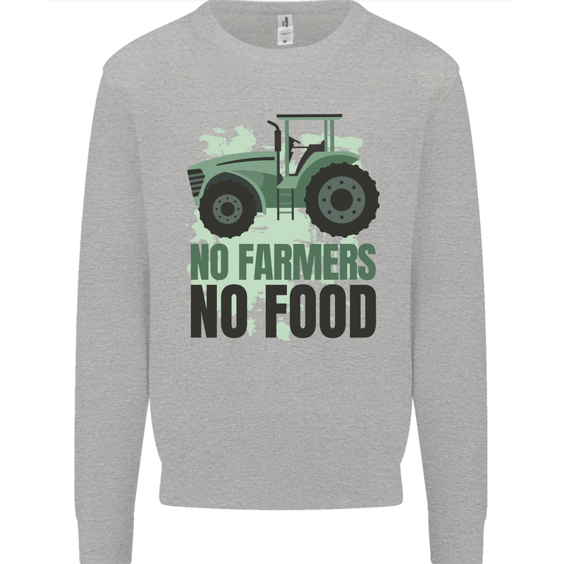 Tractor No Farmers No Food Farming Mens Sweatshirt Jumper Sports Grey