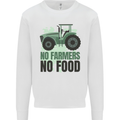 Tractor No Farmers No Food Farming Mens Sweatshirt Jumper White