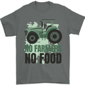 Tractor No Farmers No Food Farming Mens T-Shirt Cotton Gildan Charcoal