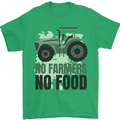 Tractor No Farmers No Food Farming Mens T-Shirt Cotton Gildan Irish Green