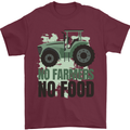 Tractor No Farmers No Food Farming Mens T-Shirt Cotton Gildan Maroon