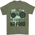 Tractor No Farmers No Food Farming Mens T-Shirt Cotton Gildan Military Green