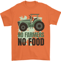 Tractor No Farmers No Food Farming Mens T-Shirt Cotton Gildan Orange