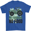 Tractor No Farmers No Food Farming Mens T-Shirt Cotton Gildan Royal Blue