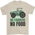 Tractor No Farmers No Food Farming Mens T-Shirt Cotton Gildan Sand