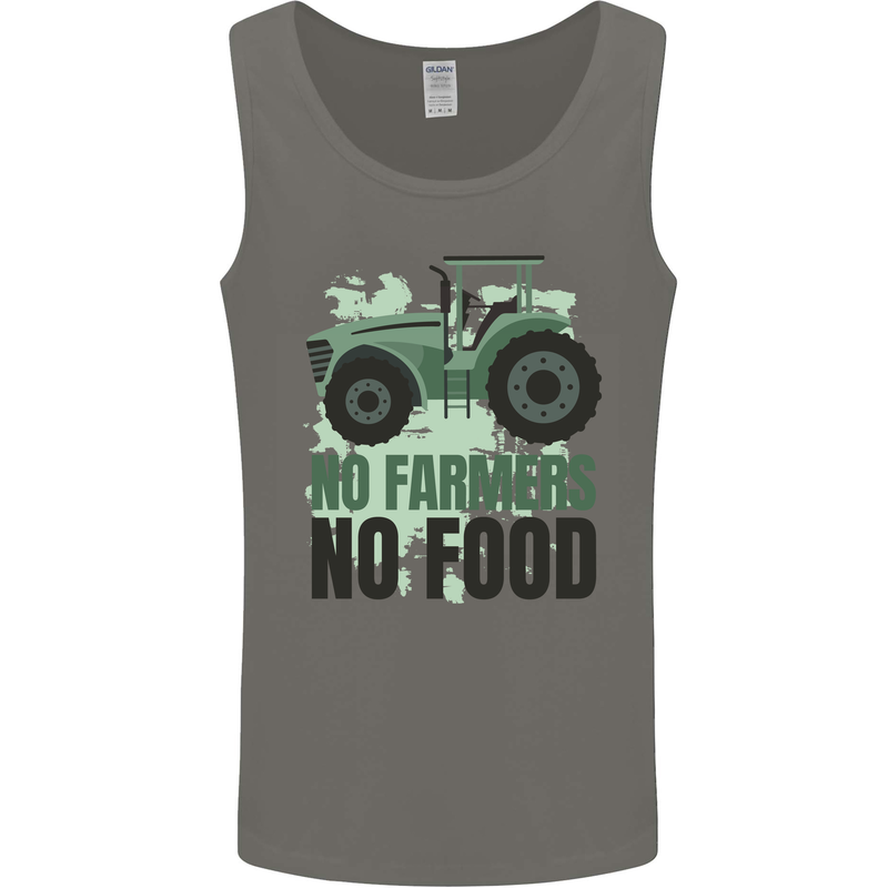 Tractor No Farmers No Food Farming Mens Vest Tank Top Charcoal