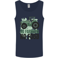 Tractor No Farmers No Food Farming Mens Vest Tank Top Navy Blue