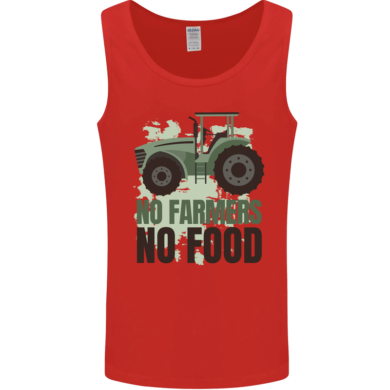 Tractor No Farmers No Food Farming Mens Vest Tank Top Red