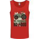 Tractor No Farmers No Food Farming Mens Vest Tank Top Red