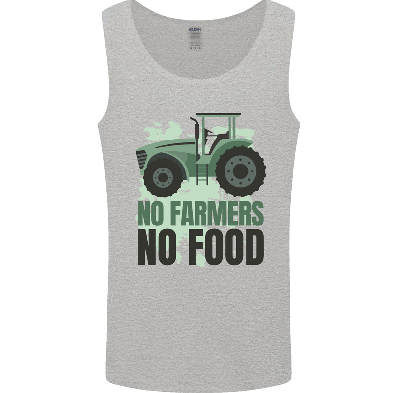 Tractor No Farmers No Food Farming Mens Vest Tank Top Sports Grey