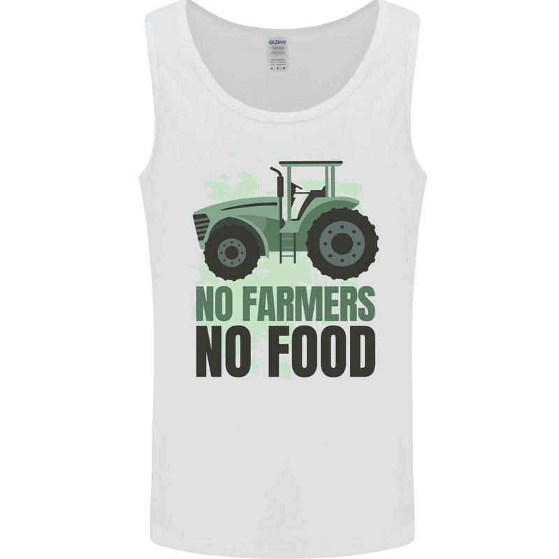 Tractor No Farmers No Food Farming Mens Vest Tank Top White