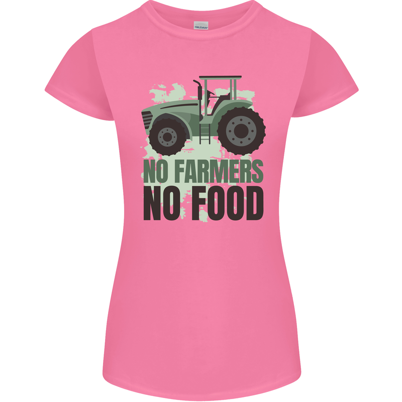 Tractor No Farmers No Food Farming Womens Petite Cut T-Shirt Azalea