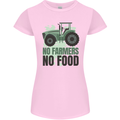 Tractor No Farmers No Food Farming Womens Petite Cut T-Shirt Light Pink