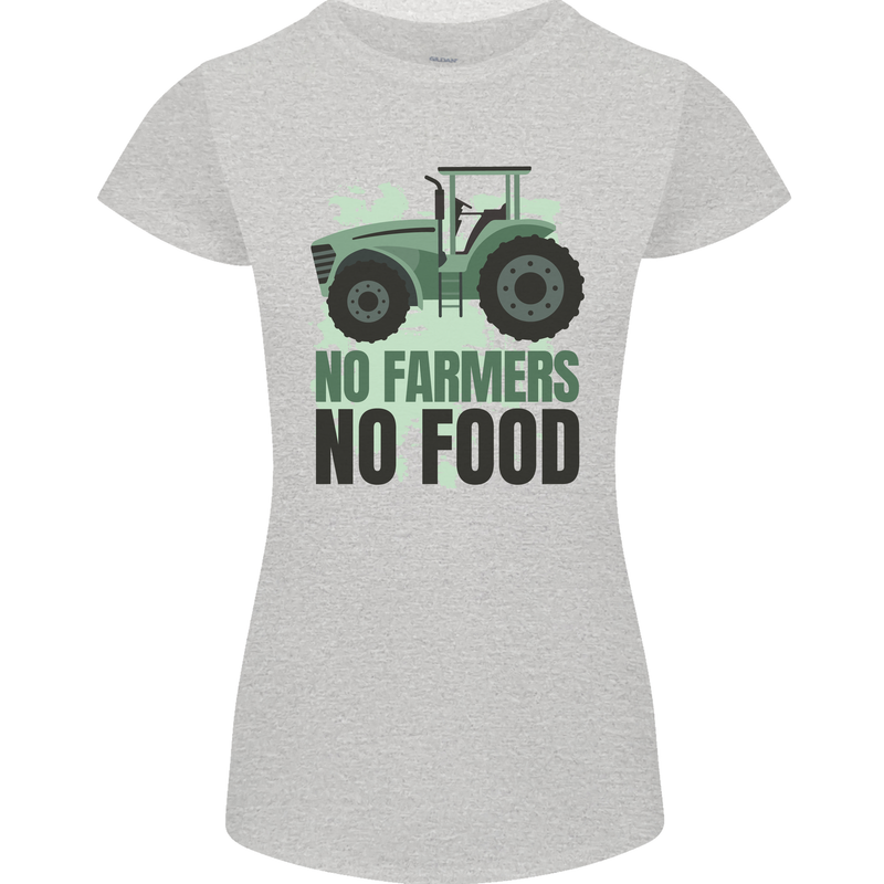 Tractor No Farmers No Food Farming Womens Petite Cut T-Shirt Sports Grey