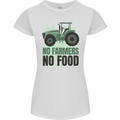 Tractor No Farmers No Food Farming Womens Petite Cut T-Shirt White