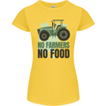 Tractor No Farmers No Food Farming Womens Petite Cut T-Shirt Yellow