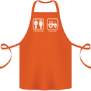 Tractor Problem Solved Driver Farmer Funny Cotton Apron 100% Organic Orange