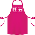 Tractor Problem Solved Driver Farmer Funny Cotton Apron 100% Organic Pink