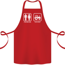 Tractor Problem Solved Driver Farmer Funny Cotton Apron 100% Organic Red