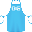 Tractor Problem Solved Driver Farmer Funny Cotton Apron 100% Organic Turquoise