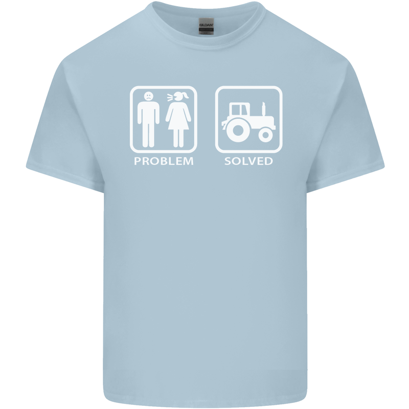 Tractor Problem Solved Driver Farmer Funny Kids T-Shirt Childrens Light Blue