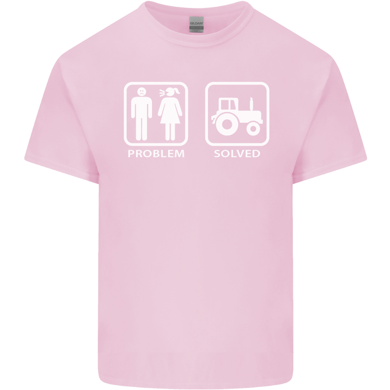 Tractor Problem Solved Driver Farmer Funny Kids T-Shirt Childrens Light Pink