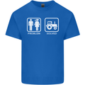 Tractor Problem Solved Driver Farmer Funny Kids T-Shirt Childrens Royal Blue