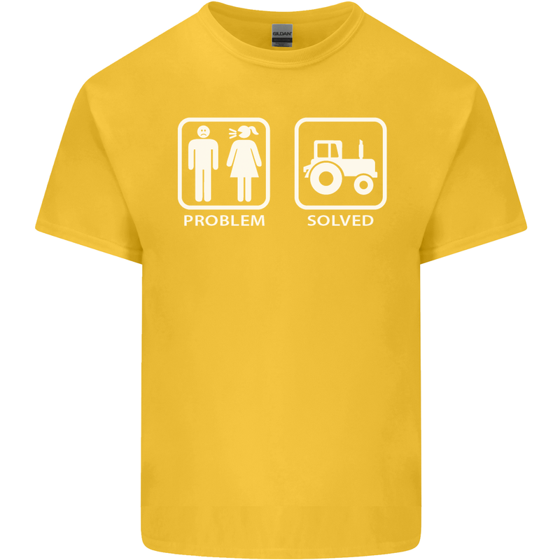 Tractor Problem Solved Driver Farmer Funny Kids T-Shirt Childrens Yellow