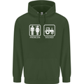 Tractor Problem Solved Driver Farmer Funny Mens 80% Cotton Hoodie Forest Green