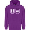 Tractor Problem Solved Driver Farmer Funny Mens 80% Cotton Hoodie Purple