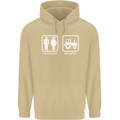 Tractor Problem Solved Driver Farmer Funny Mens 80% Cotton Hoodie Sand
