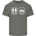 Tractor Problem Solved Driver Farmer Funny Mens Cotton T-Shirt Tee Top Charcoal