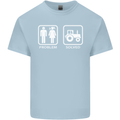 Tractor Problem Solved Driver Farmer Funny Mens Cotton T-Shirt Tee Top Light Blue