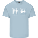 Tractor Problem Solved Driver Farmer Funny Mens Cotton T-Shirt Tee Top Light Blue