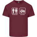 Tractor Problem Solved Driver Farmer Funny Mens Cotton T-Shirt Tee Top Maroon