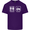 Tractor Problem Solved Driver Farmer Funny Mens Cotton T-Shirt Tee Top Purple