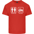 Tractor Problem Solved Driver Farmer Funny Mens Cotton T-Shirt Tee Top Red